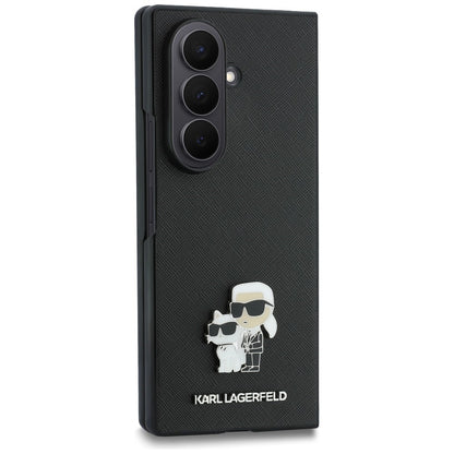 Kuori Samsung Galaxy Z Fold8 Ultra F976:lle, Karl Lagerfeld, Saffiano Karl & Choupette metallineula, musta