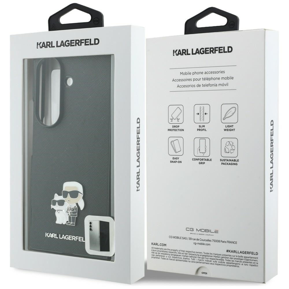 Kuori Samsung Galaxy Z Fold8 Ultra F976:lle, Karl Lagerfeld, Saffiano Karl & Choupette metallineula, musta