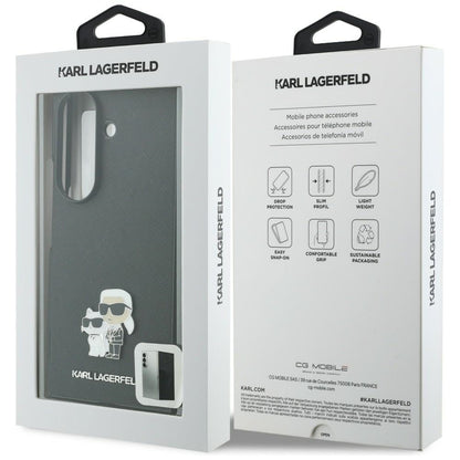 Kuori Samsung Galaxy Z Fold8 Ultra F976:lle, Karl Lagerfeld, Saffiano Karl & Choupette metallineula, musta