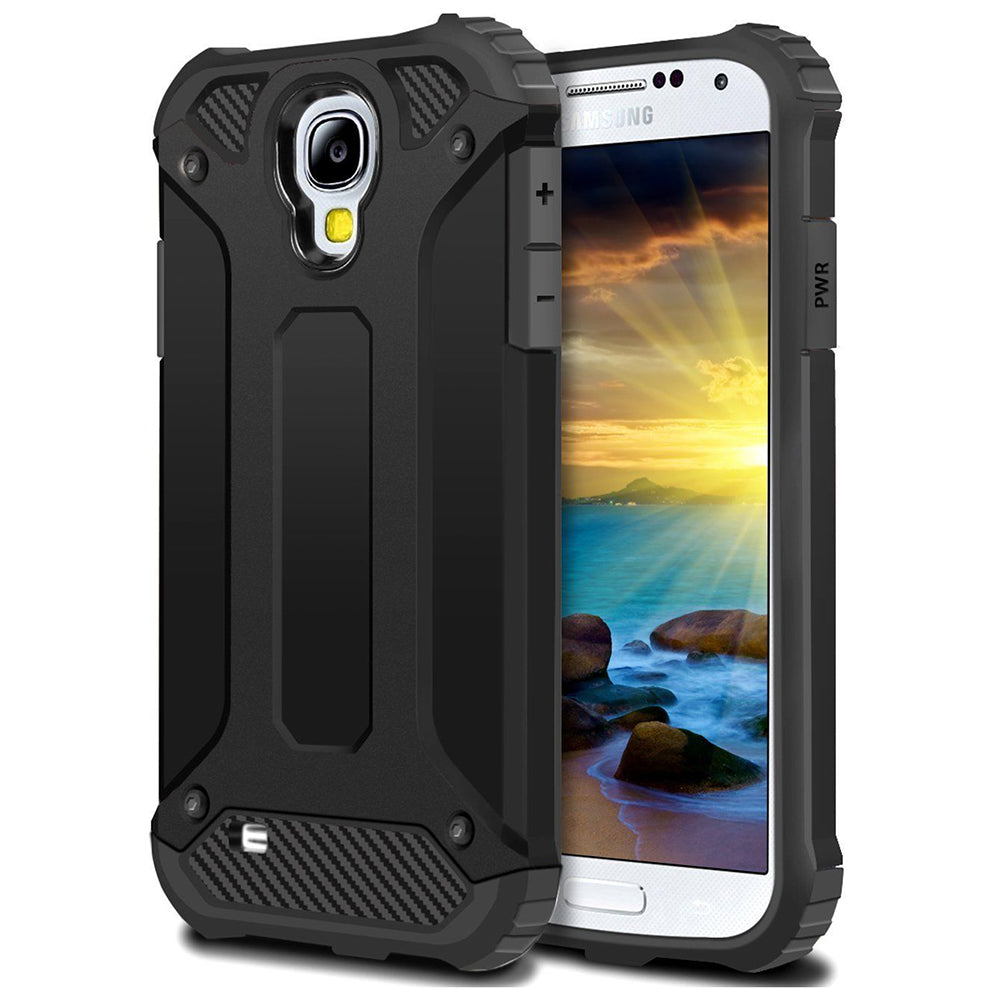 Kuori Samsung I9500 Galaxy S4:lle, Techsuit, Hybrid Armor, Musta