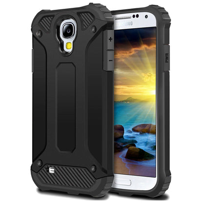 Kuori Samsung I9500 Galaxy S4:lle, Techsuit, Hybrid Armor, Musta