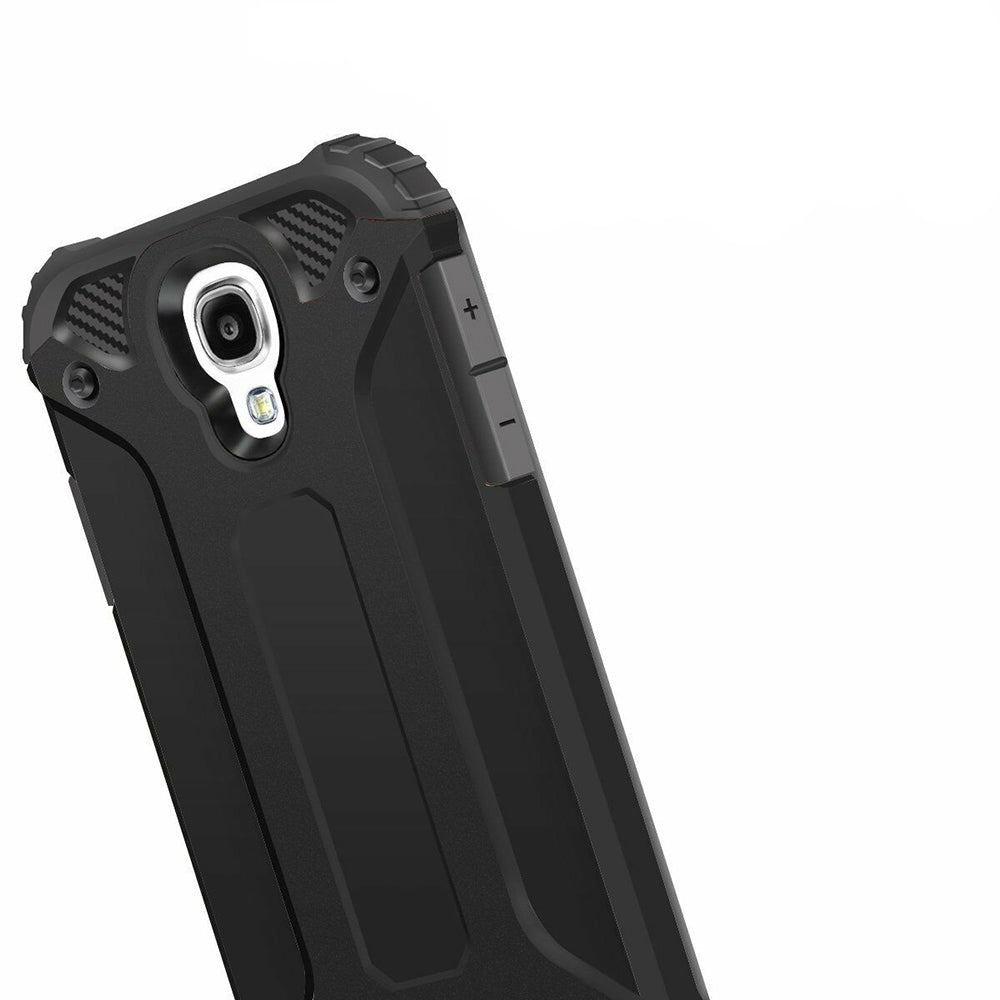 Kuori Samsung I9500 Galaxy S4:lle, Techsuit, Hybrid Armor, Musta
