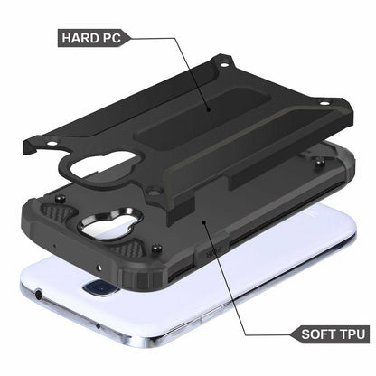 Kuori Samsung I9500 Galaxy S4:lle, Techsuit, Hybrid Armor, Musta