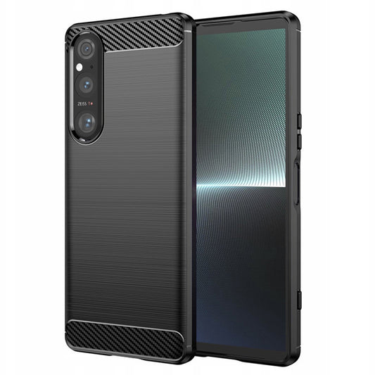 Kuori Sony Xperia 1 V:lle, Techsuit, Hiili, Musta