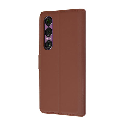 Case for Sony Xperia 1 VI, Techsuit, Leather Folio, Brown