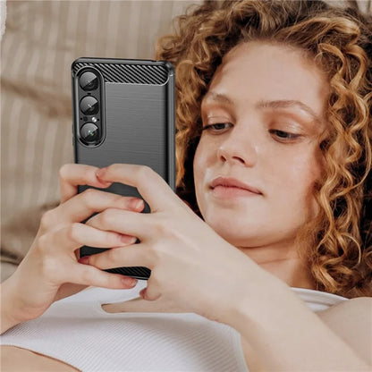 Kuori Sony Xperia 1 VII:lle, Techsuit, Hiili, Musta