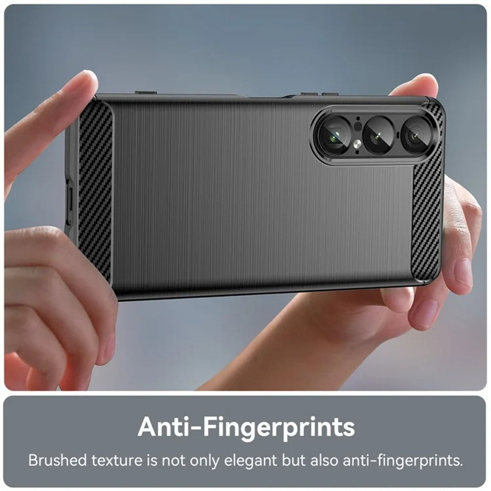 Kuori Sony Xperia 1 VII:lle, Techsuit, Hiili, Musta