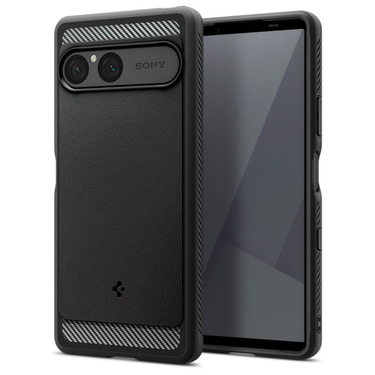 Kotelo Sony Xperia 10 VII:lle, Spigen, Rugged Armor, Musta