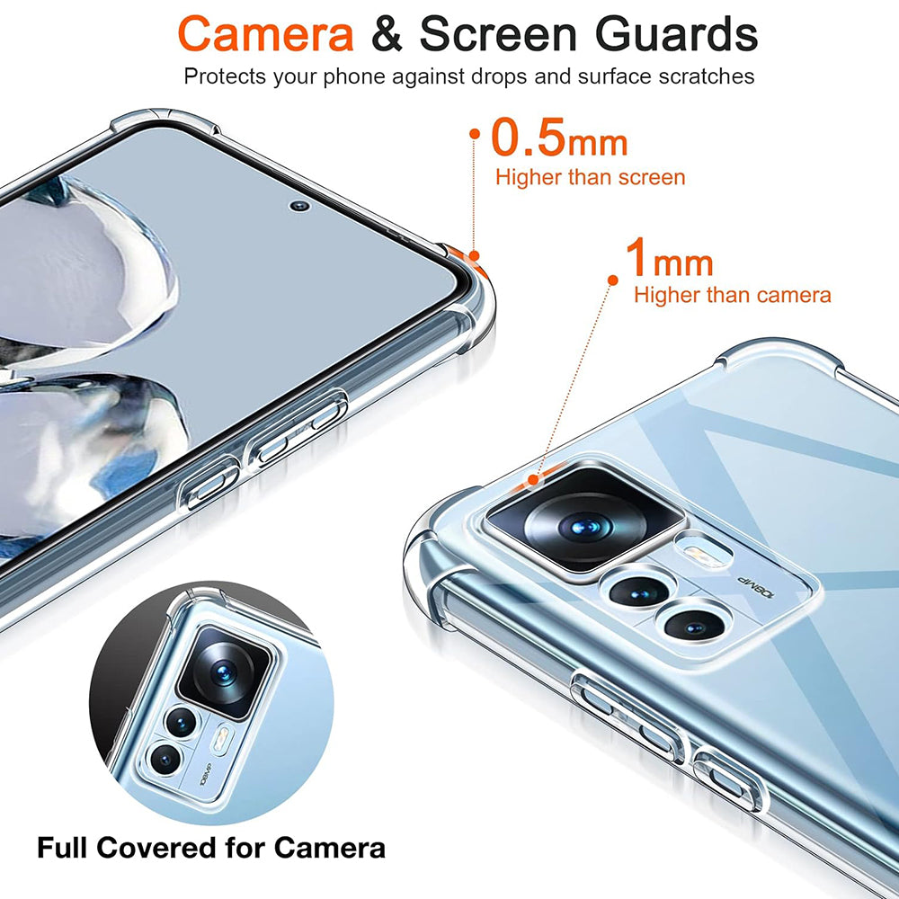 Kuori Xiaomi 12T / 12T Pro:lle, Techsuit, Iskunkestävä Kirkas, Läpinäkyvä