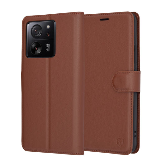Kuori Xiaomi 13T Pro / 13T:lle, Techsuit, nahkainen folio, ruskea