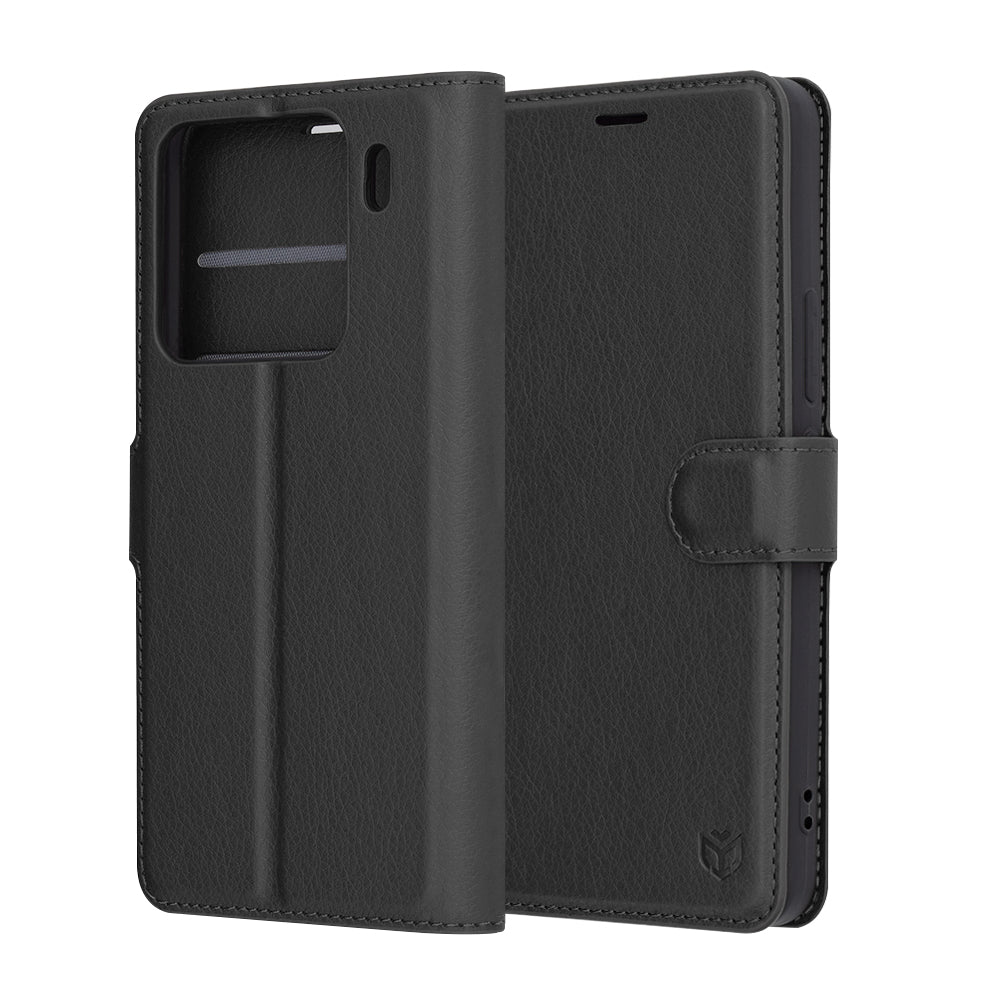 Kuori Xiaomi 15 Pro:lle, Techsuit, nahkainen folio, musta