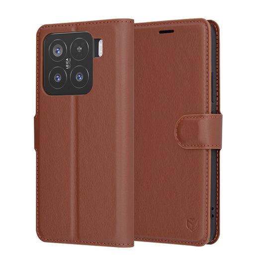 Kuori Xiaomi 15:lle, Techsuit, nahkainen folio, ruskea