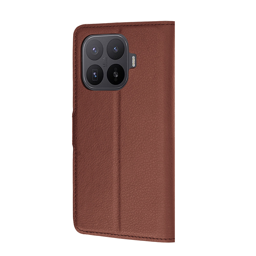 Kuori Xiaomi 17T Pro:lle, Techsuit, nahkainen folio, ruskea
