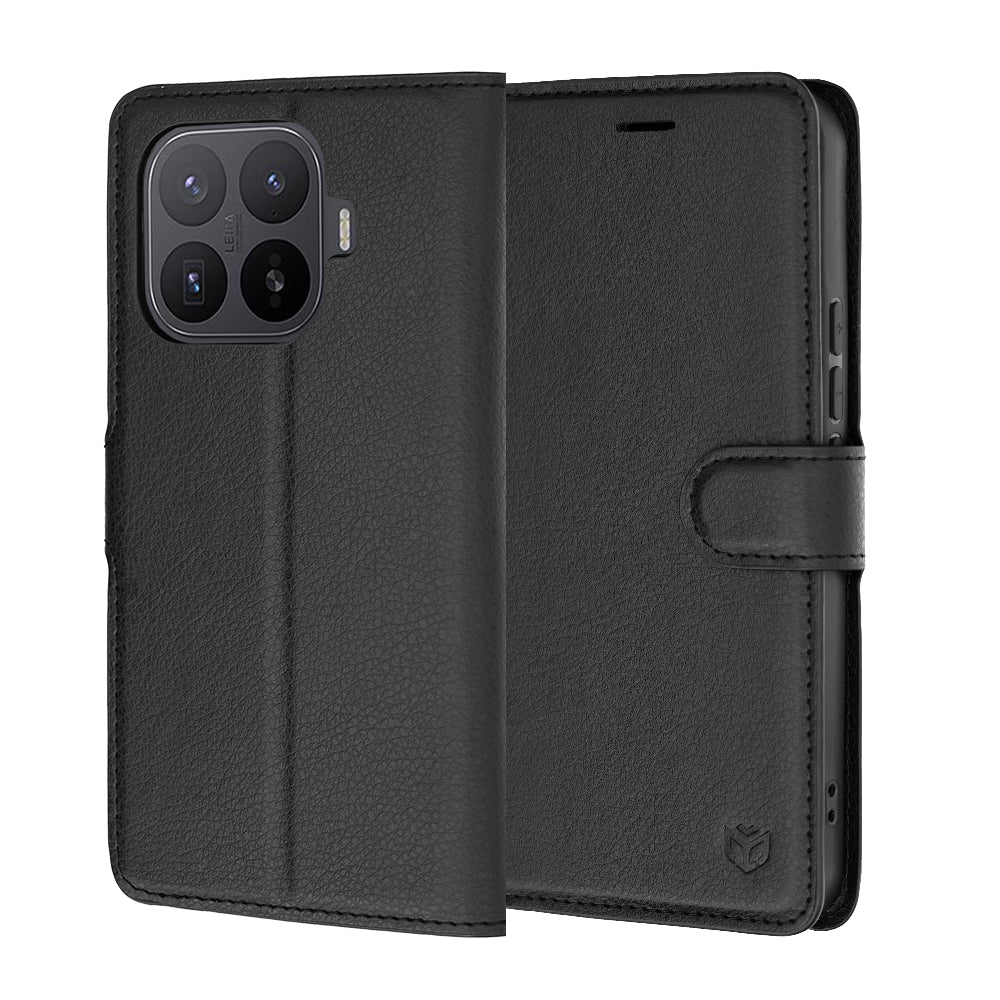Kuori Xiaomi 17T Pro:lle, Techsuit, nahkainen folio, musta