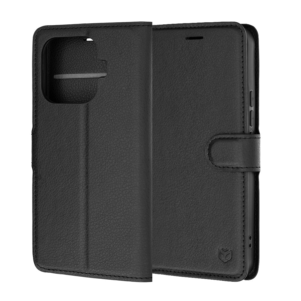 Kuori Xiaomi 17T Pro:lle, Techsuit, nahkainen folio, musta