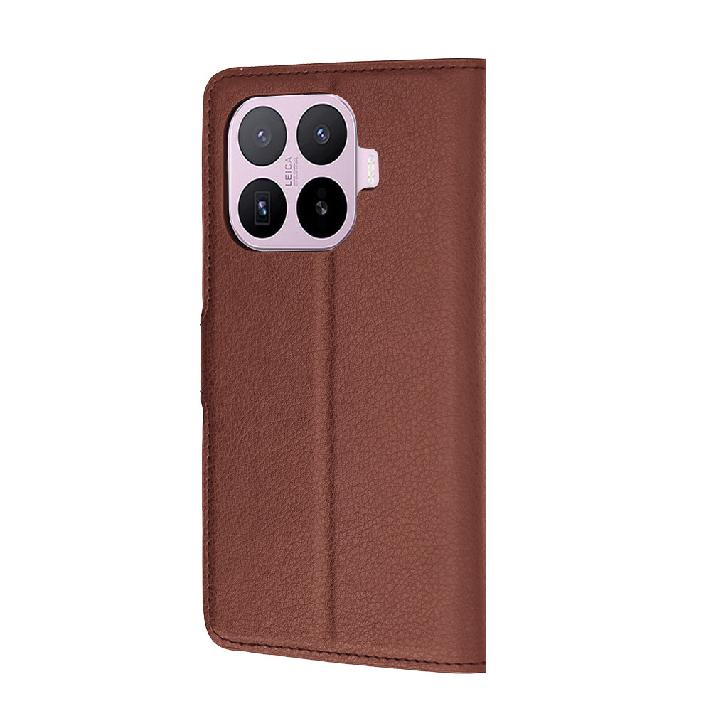 Kuori Xiaomi 17T:lle, Techsuit, nahkainen folio, ruskea