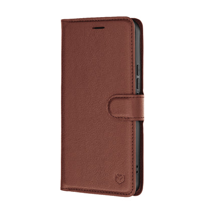 Kuori Xiaomi 17T:lle, Techsuit, nahkainen folio, ruskea