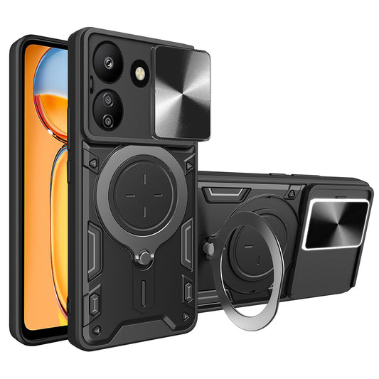 Kuori Xiaomi Poco C65 / Redmi 13C:lle, Techsuit, CamGuard Pro, Musta