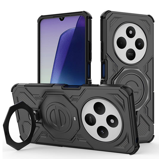 Kuori Xiaomi Poco C75 / Redmi 14C:lle, Techsuit, Carbon Shield Pro, Musta