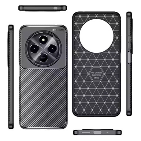 Kuori Xiaomi Poco C75 / Redmi 14C:lle, Techsuit, Hiilikuitu, Musta