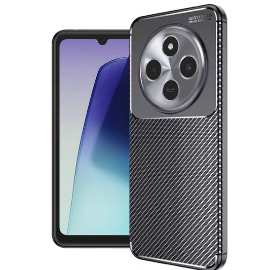 Kuori Xiaomi Poco C75 / Redmi 14C:lle, Techsuit, Hiilikuitu, Musta