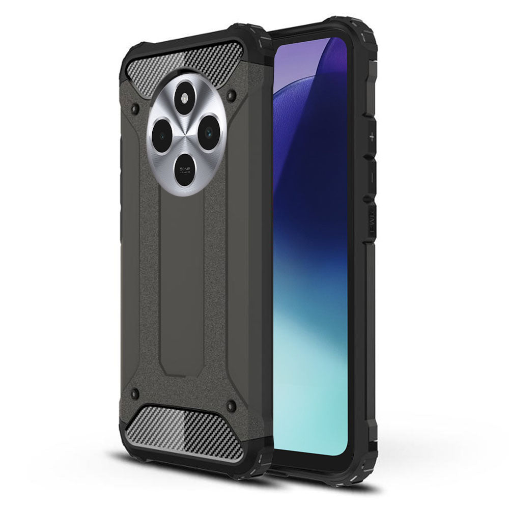 Kuori Xiaomi Poco C75 / Redmi 14C:lle, Techsuit, Hybrid Armor, Musta
