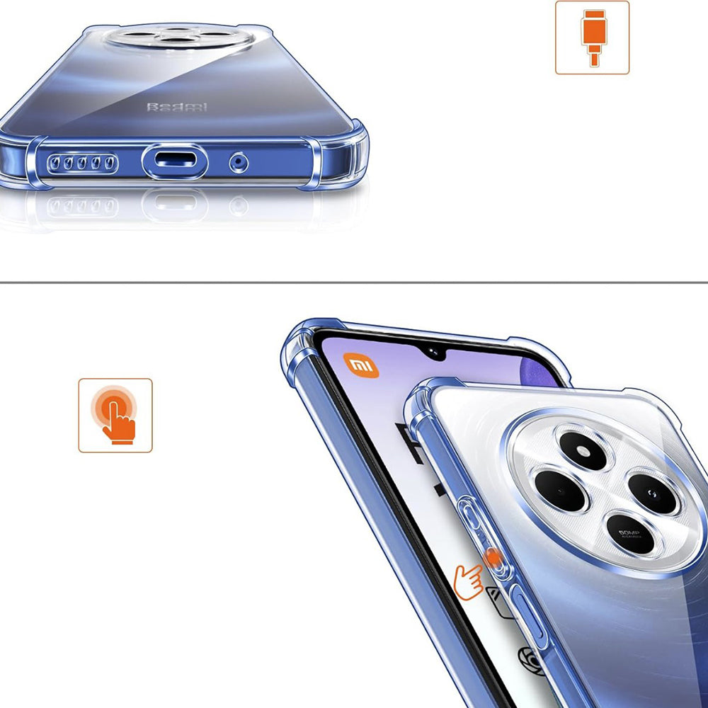 Case for Xiaomi Poco C75 / Redmi 14C, Techsuit, Shockproof Clear, Transparent