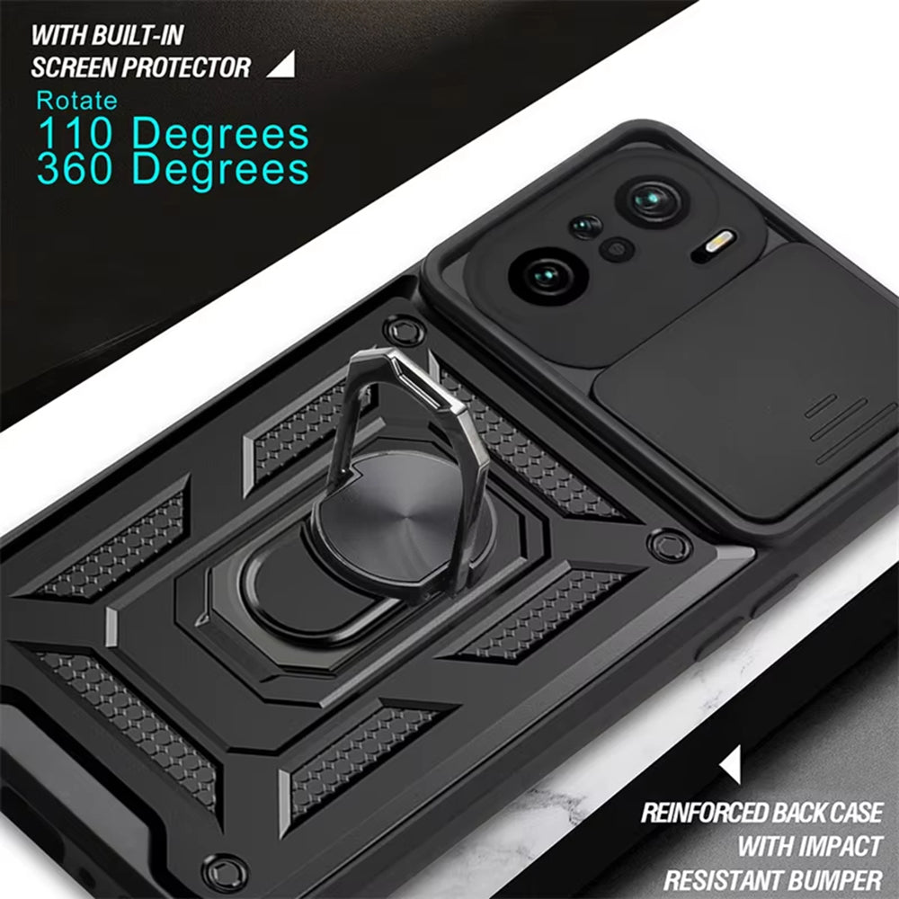 Kuori Xiaomi Poco F3 / Mi 11i:lle, Techsuit, CamShield, Musta