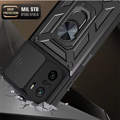 Kuori Xiaomi Poco F3 / Mi 11i:lle, Techsuit, CamShield, Musta