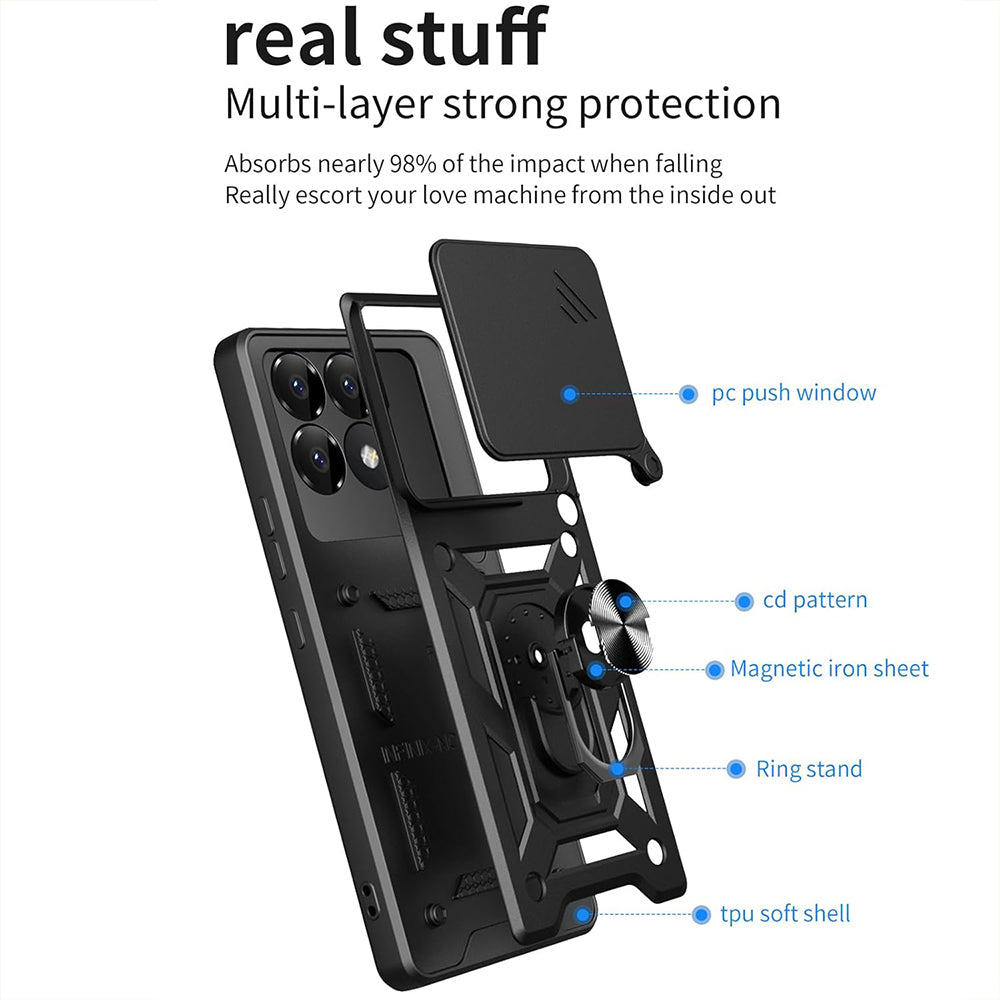 Kuori Xiaomi Poco F6 Pro:lle, Techsuit, CamShield, Sininen