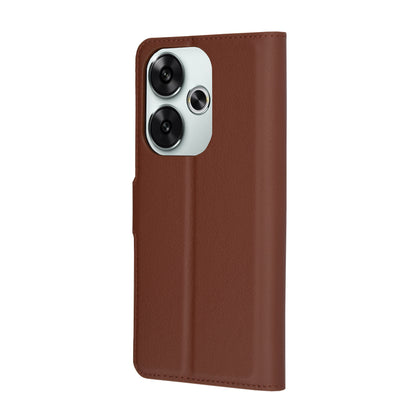 Kuori Xiaomi Poco F6:lle, Techsuit, nahkainen folio, ruskea