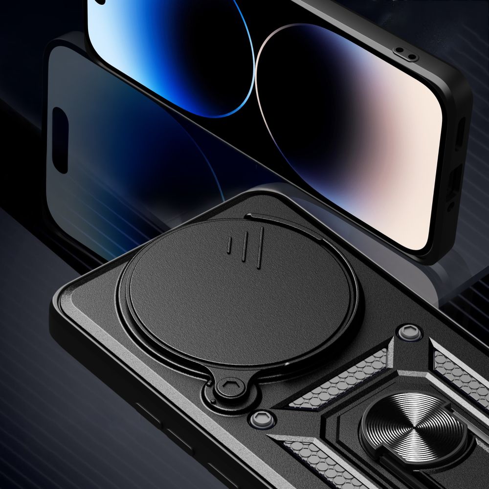 Kuori Xiaomi Poco F7 Pro:lle, Techsuit, CamShield, Musta