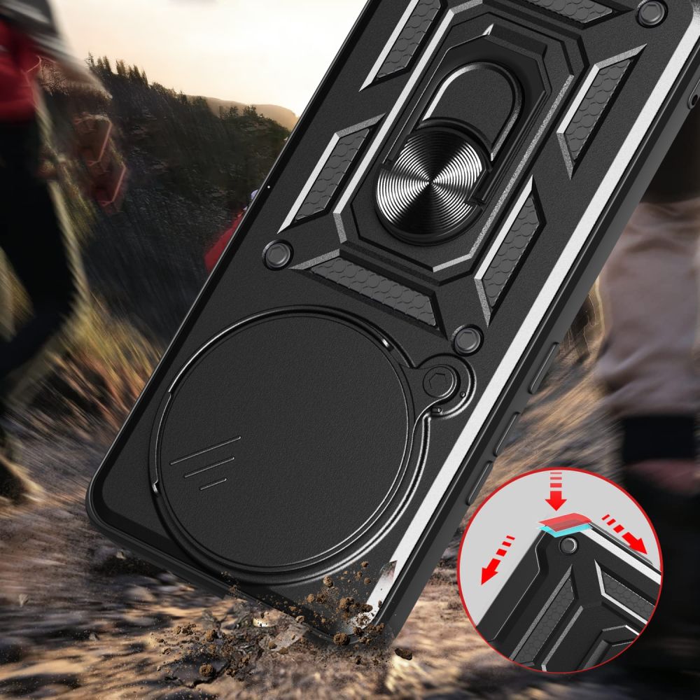 Kuori Xiaomi Poco F7 Pro:lle, Techsuit, CamShield, Musta