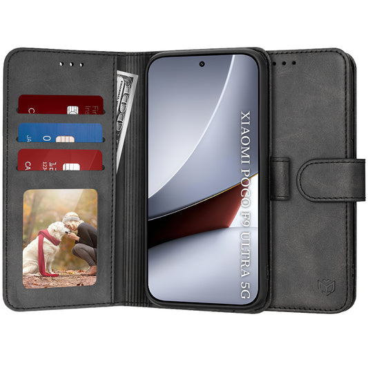 Suojakuori Xiaomi Poco F9 Ultralle, Techsuit, Diary Book, musta