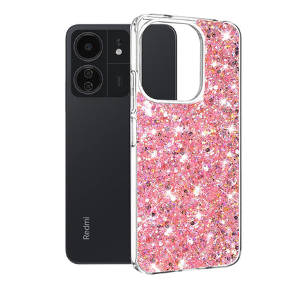 Suojakotelo Xiaomi Poco M6 / C65 / Redmi 13C 5G / 13C, Techsuit, Sparkly Glitter, Pinkki