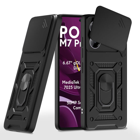 Kuori Xiaomi Poco M7 Pro 5G:lle, Techsuit, CamShield, Musta