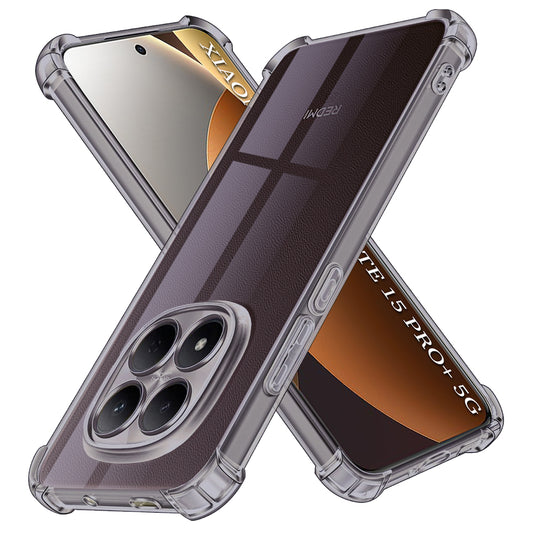 Kotelo Xiaomi Poco M8 Pro / Redmi Note 15 Pro+ 5G, Techsuit, Iskunkestävä Läpinäkyvä, Musta