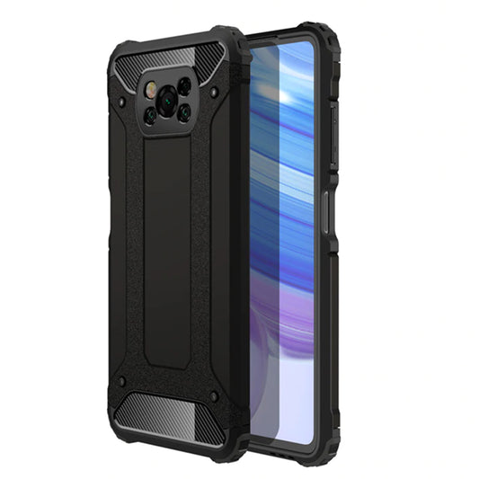 Kuori Xiaomi Poco X3 Pro / X3 NFC / X3:lle, Techsuit, Hybrid Armor, Musta