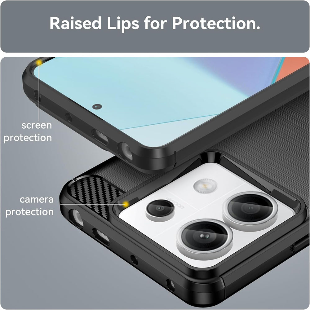 Kuori Xiaomi Poco X6 / Note 13 Pro 5G:lle, Techsuit, Hiili, Musta