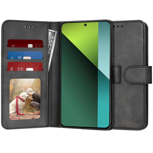 Kuori Xiaomi Poco X6 / Note 13 Pro 5G:lle, Techsuit, Diary Book, Musta