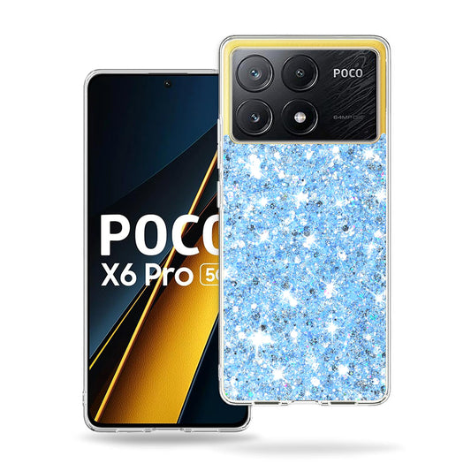 Kuori Xiaomi Poco X6 Pro:lle, Techsuit, Kimaltava Glitter, Sininen