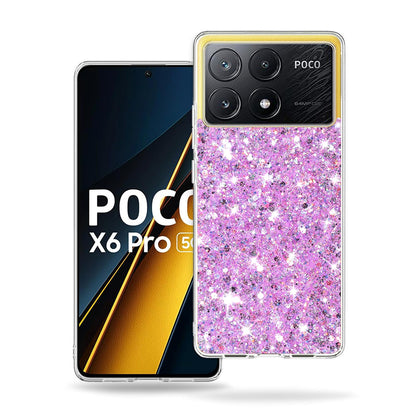 Kuori Xiaomi Poco X6 Pro:lle, Techsuit, Kimaltava Glitter, Magenta