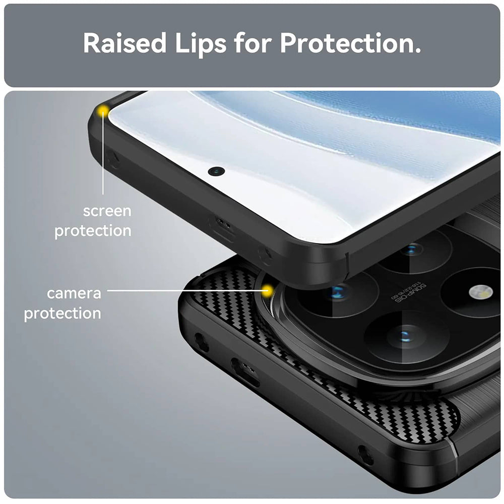 Case for Xiaomi Poco X7 / Note 14 Pro 5G, Techsuit, Carbon, Black