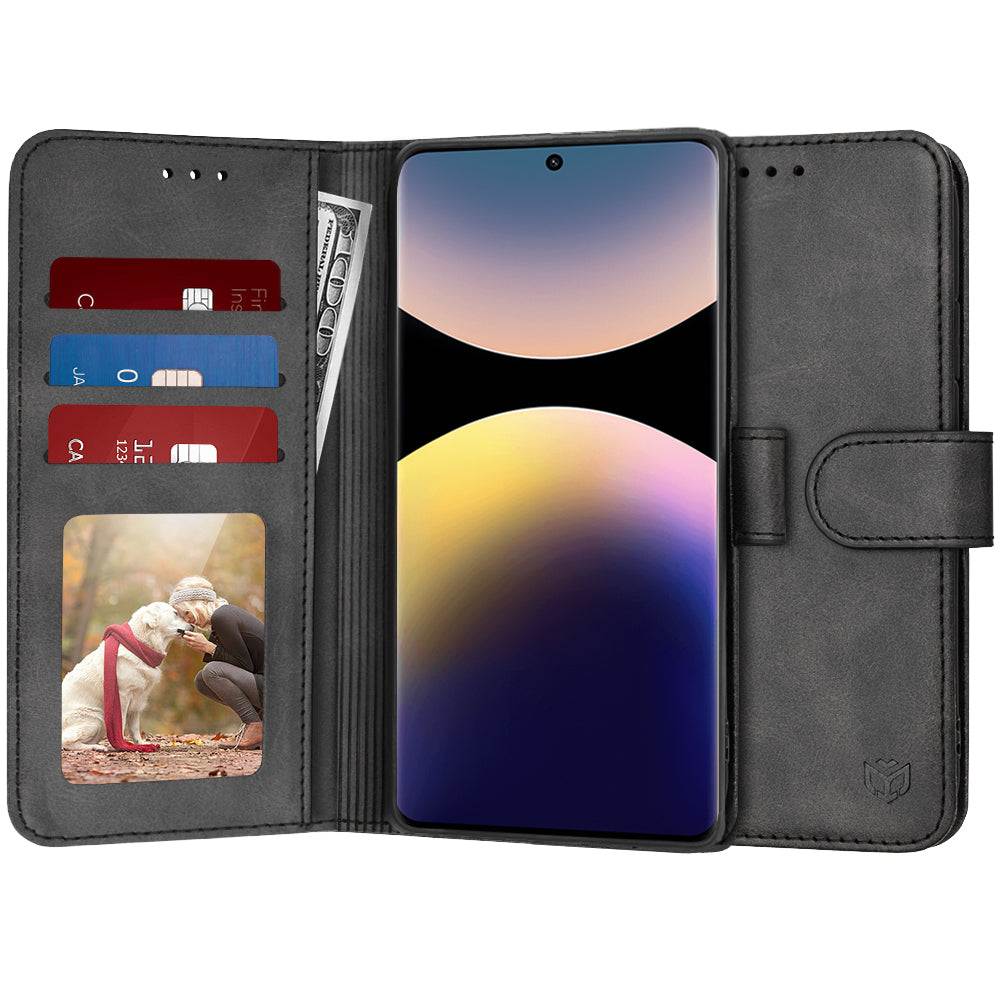 Kuori Xiaomi Poco X7 / Note 14 Pro 5G:lle, Techsuit, Diary Book, Musta