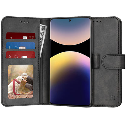 Kuori Xiaomi Poco X7 / Note 14 Pro 5G:lle, Techsuit, Diary Book, Musta