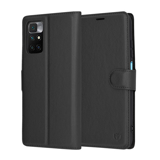 Kuori Xiaomi Redmi 10 2022 / 10 (2021) -puhelimelle, Techsuit, nahkainen folio, musta