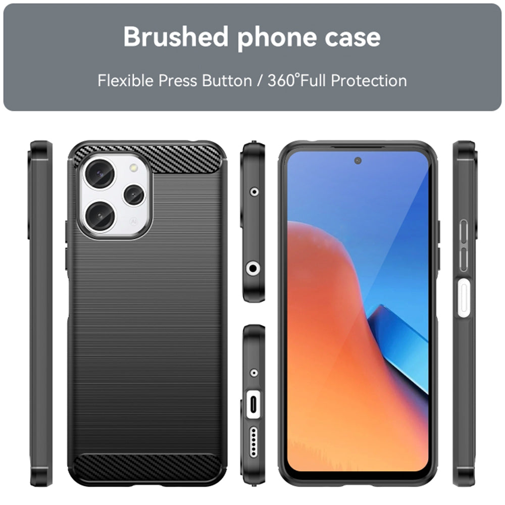 Case for Xiaomi Redmi 12 5G / 12, Techsuit, Carbon, Black