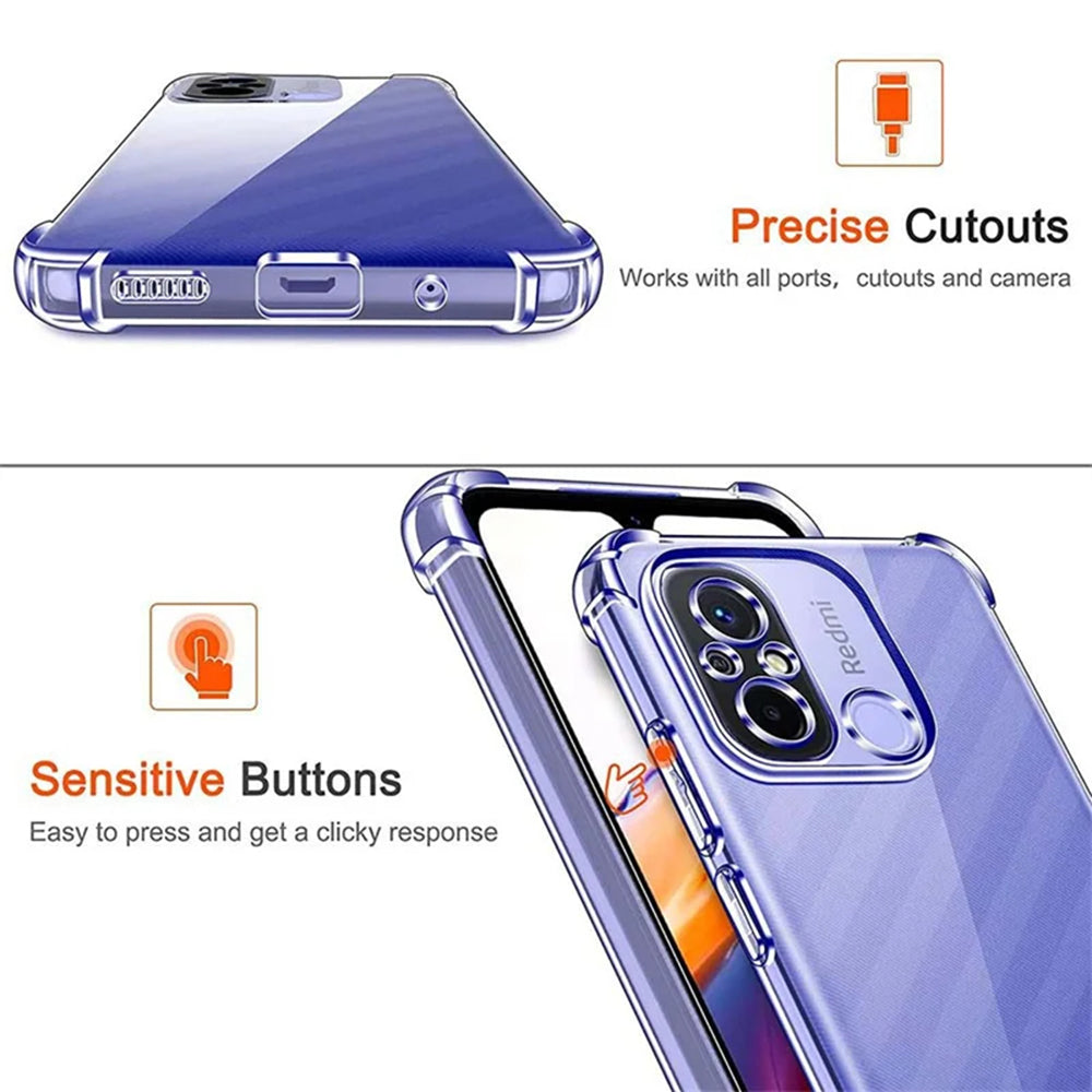 Case for Xiaomi Redmi 12C, Techsuit, Shockproof Clear, Transparent