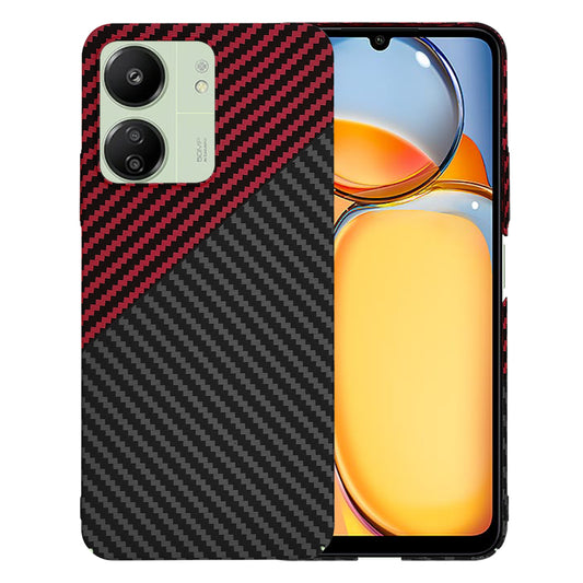 Kuori Xiaomi Redmi 13C 5G / 13C / Poco C65:lle, Techsuit, Carbonite FiberShell, Musta Punainen