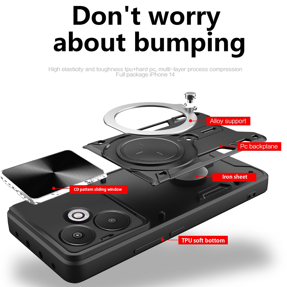 Case for Xiaomi Redmi 13C 5G, Techsuit, CamGuard Pro, Black